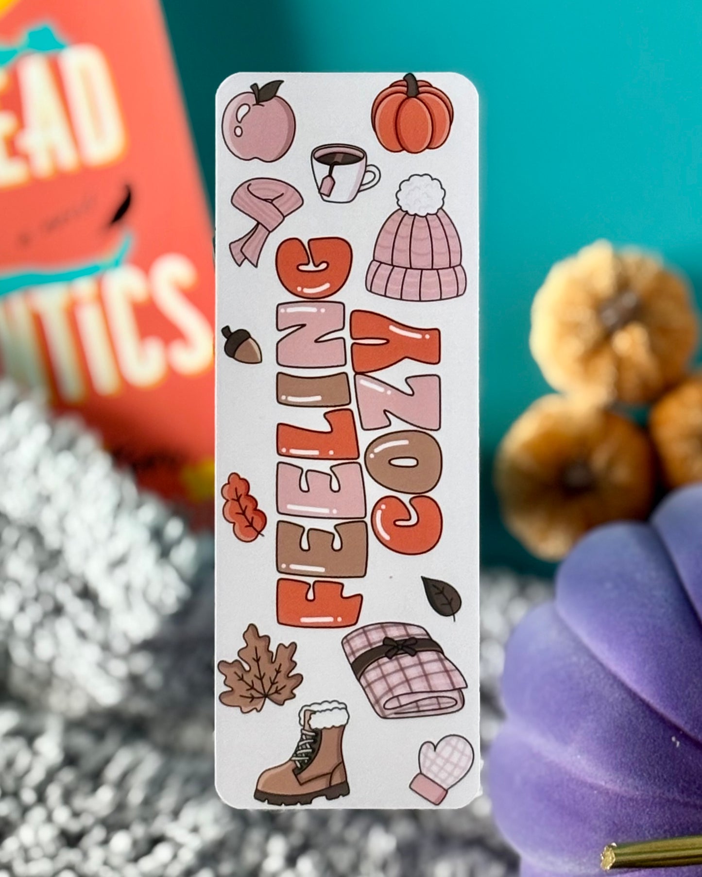 Feeling Cozy Bookmark – Retro Autumn Reading Vibes
