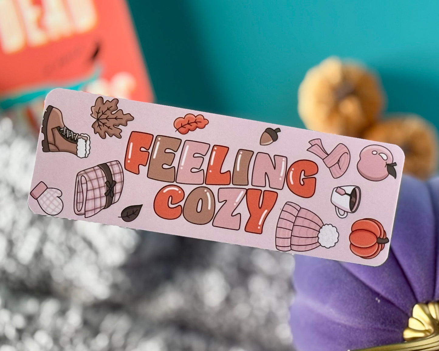 Feeling Cozy Bookmark – Retro Autumn Reading Vibes