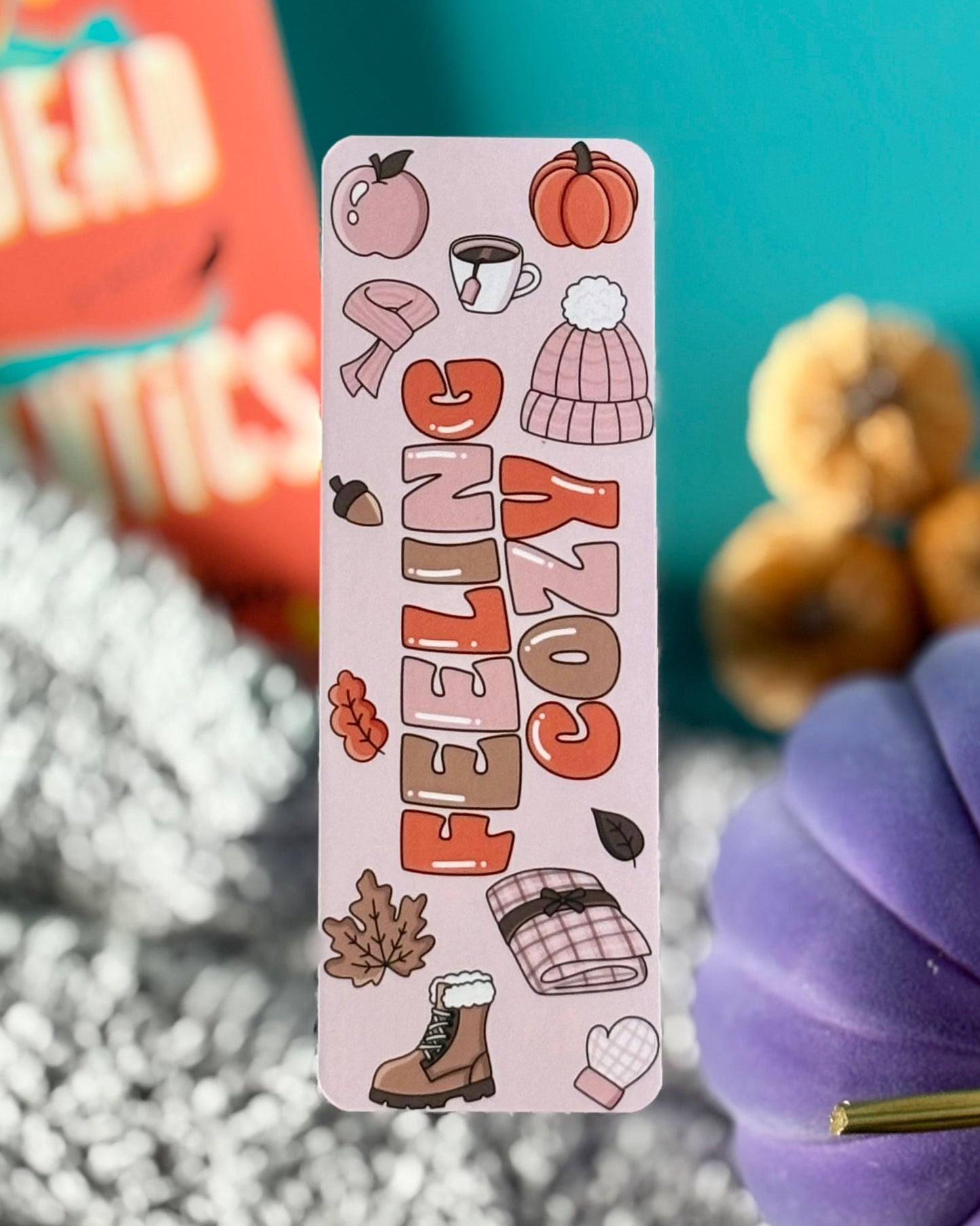 Feeling Cozy Bookmark – Retro Autumn Reading Vibes