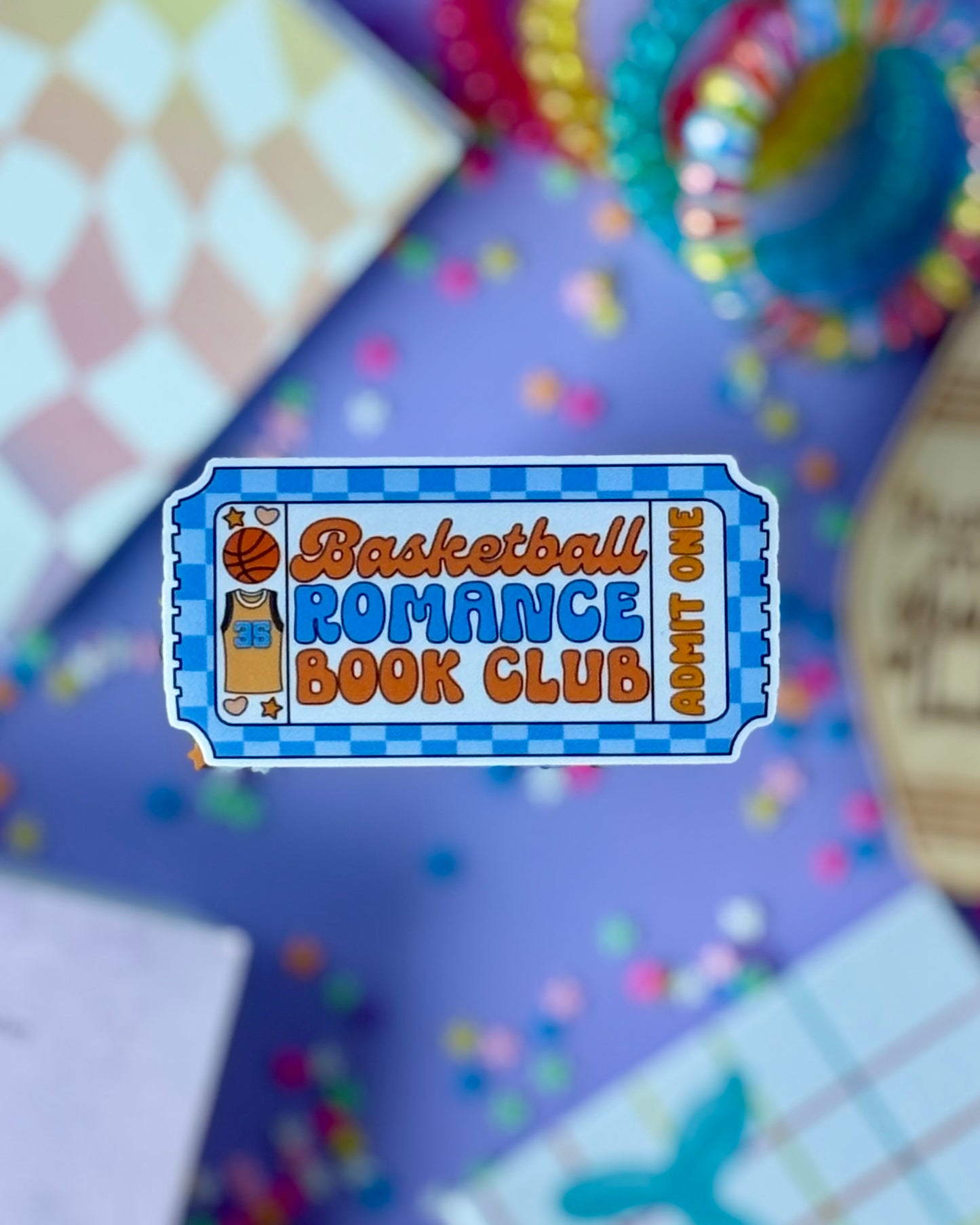 Sports Romance Book Club Ticket Sticker Bundle - 6 Retro Athletic Designs