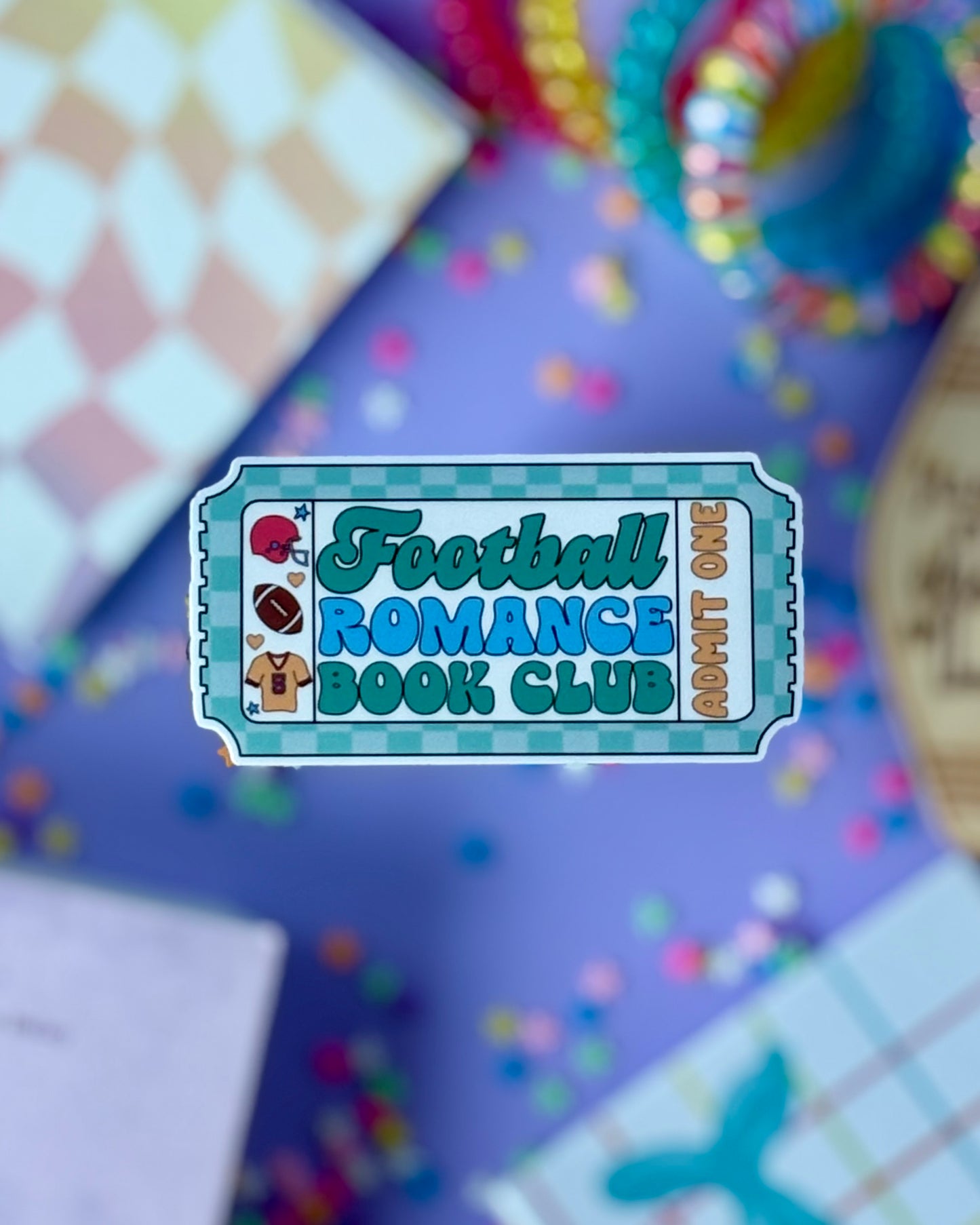 Sports Romance Book Club Ticket Sticker Bundle - 6 Retro Athletic Designs