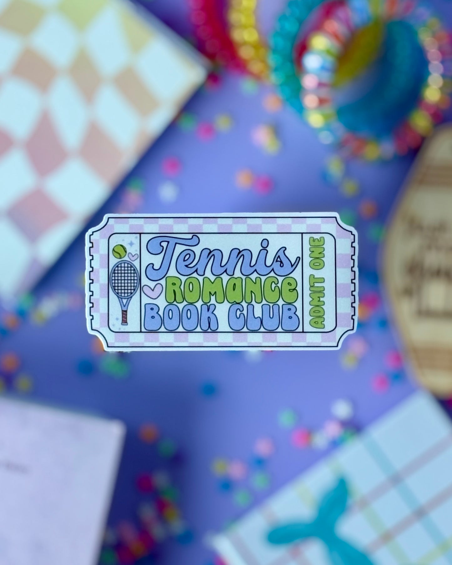 Sports Romance Book Club Ticket Sticker Bundle - 6 Retro Athletic Designs