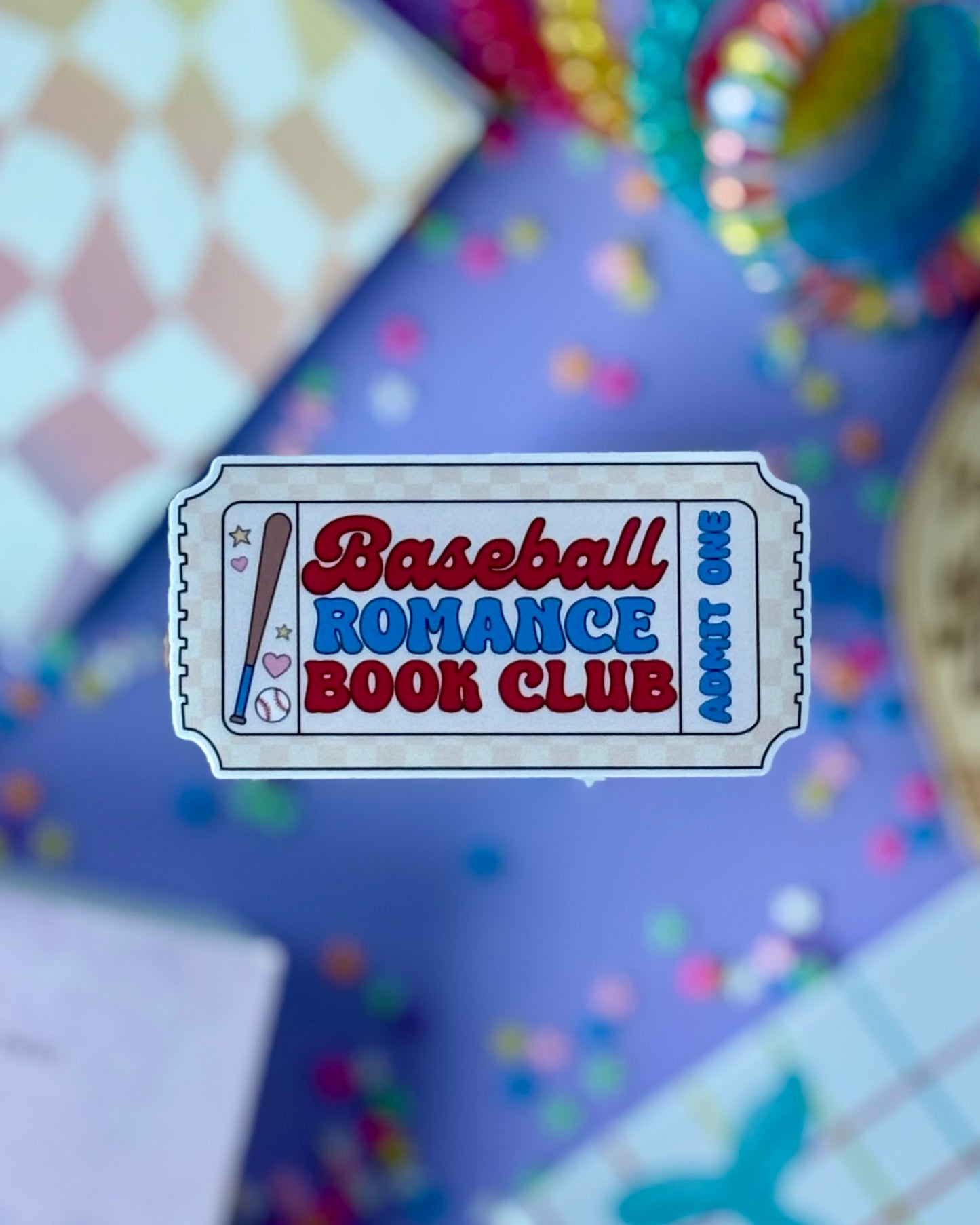 Sports Romance Book Club Ticket Sticker Bundle - 6 Retro Athletic Designs
