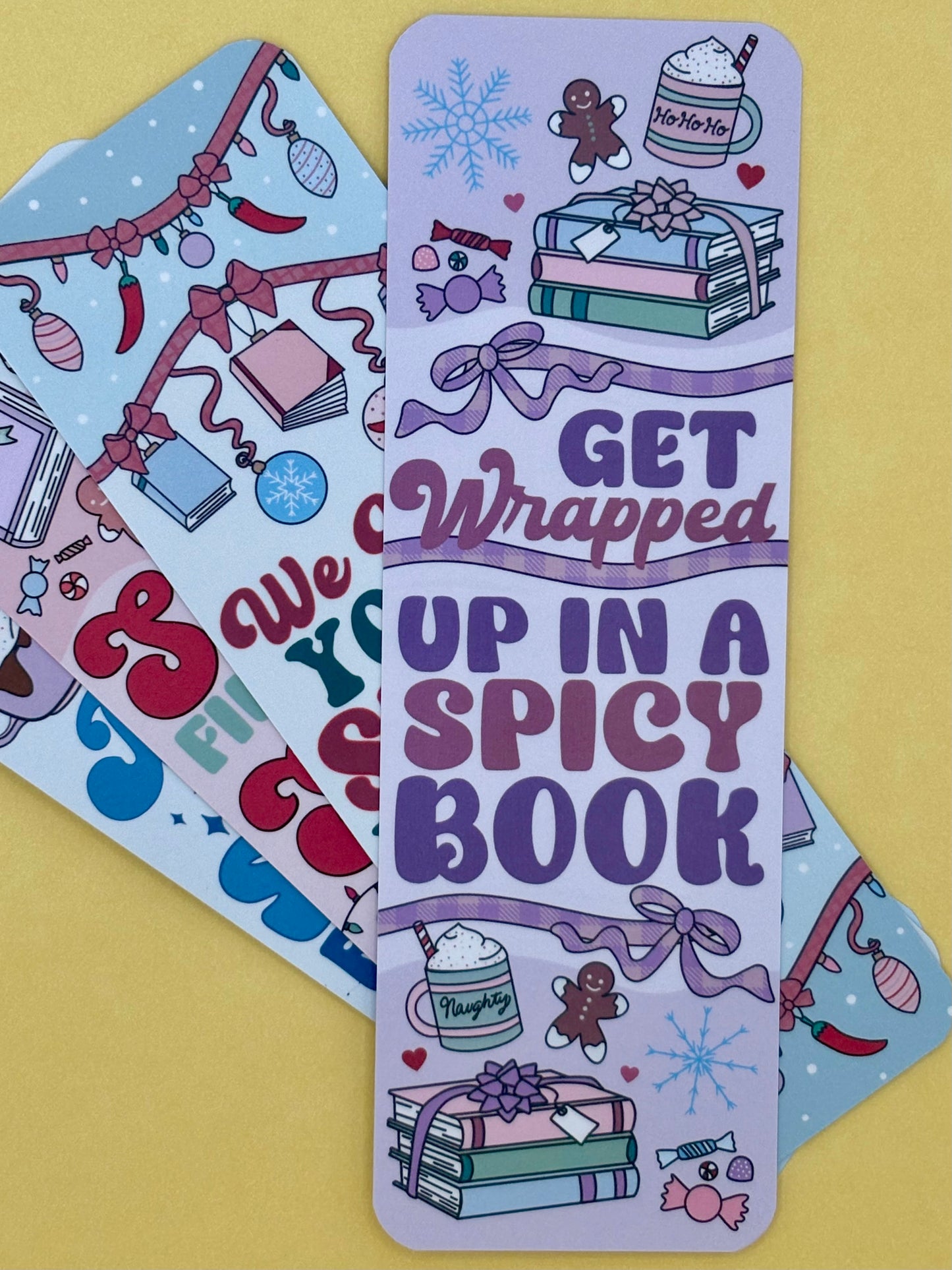 Spicy Bookish Christmas Bookmark Bundle - We Wish You A Spicy Bookmas
