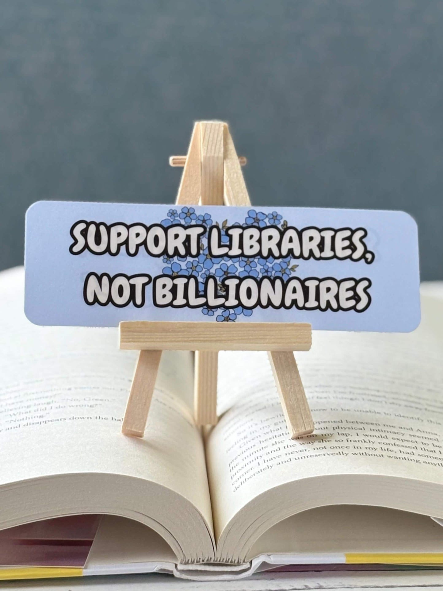 Bookmarks for Bookish Liberals Bundle - Blue Floral Bundle for Fiction Fans With Opinions