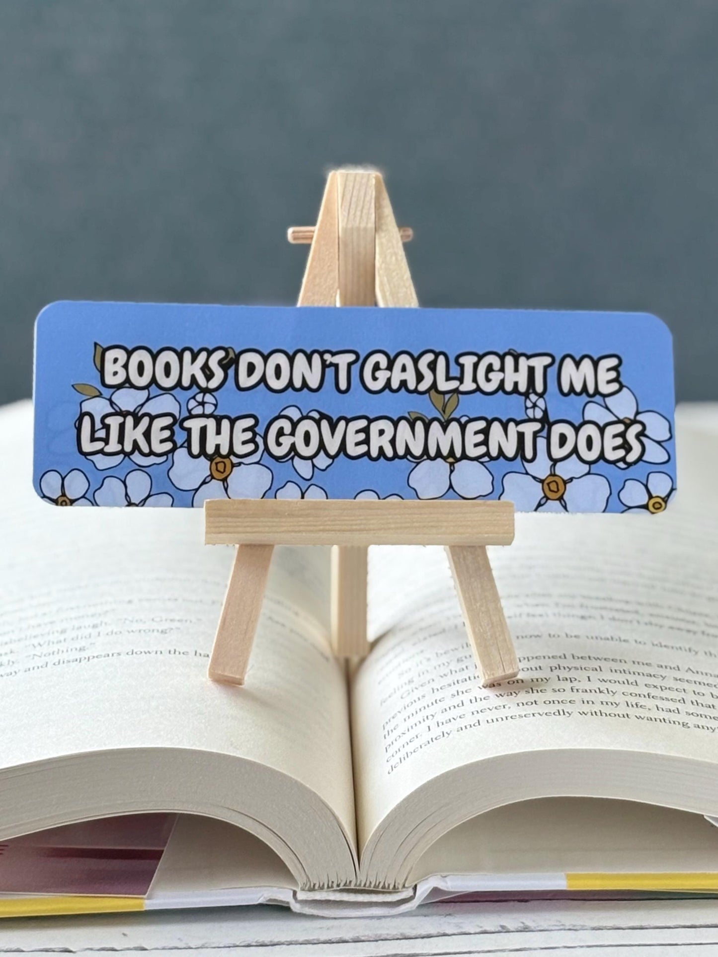 Bookmarks for Bookish Liberals Bundle - Blue Floral Bundle for Fiction Fans With Opinions
