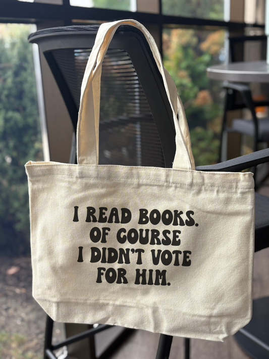 Political Book Lover Canvas Tote - Sassy Reader Bag