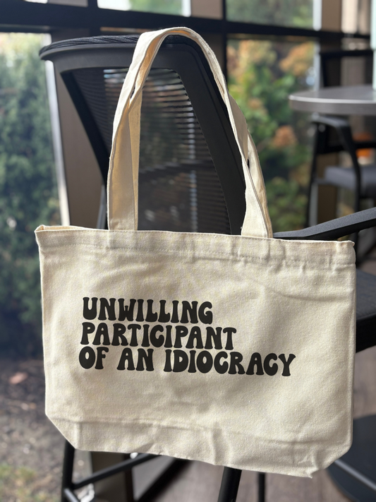 Political Sarcasm Canvas Tote - Sassy Book Lover Bag