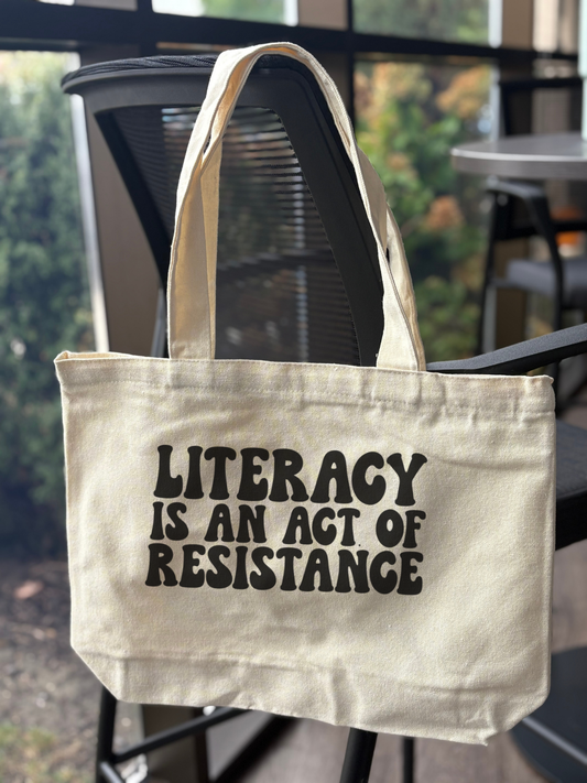 Literacy Is Resistance Tote - Political Book Lover Bag