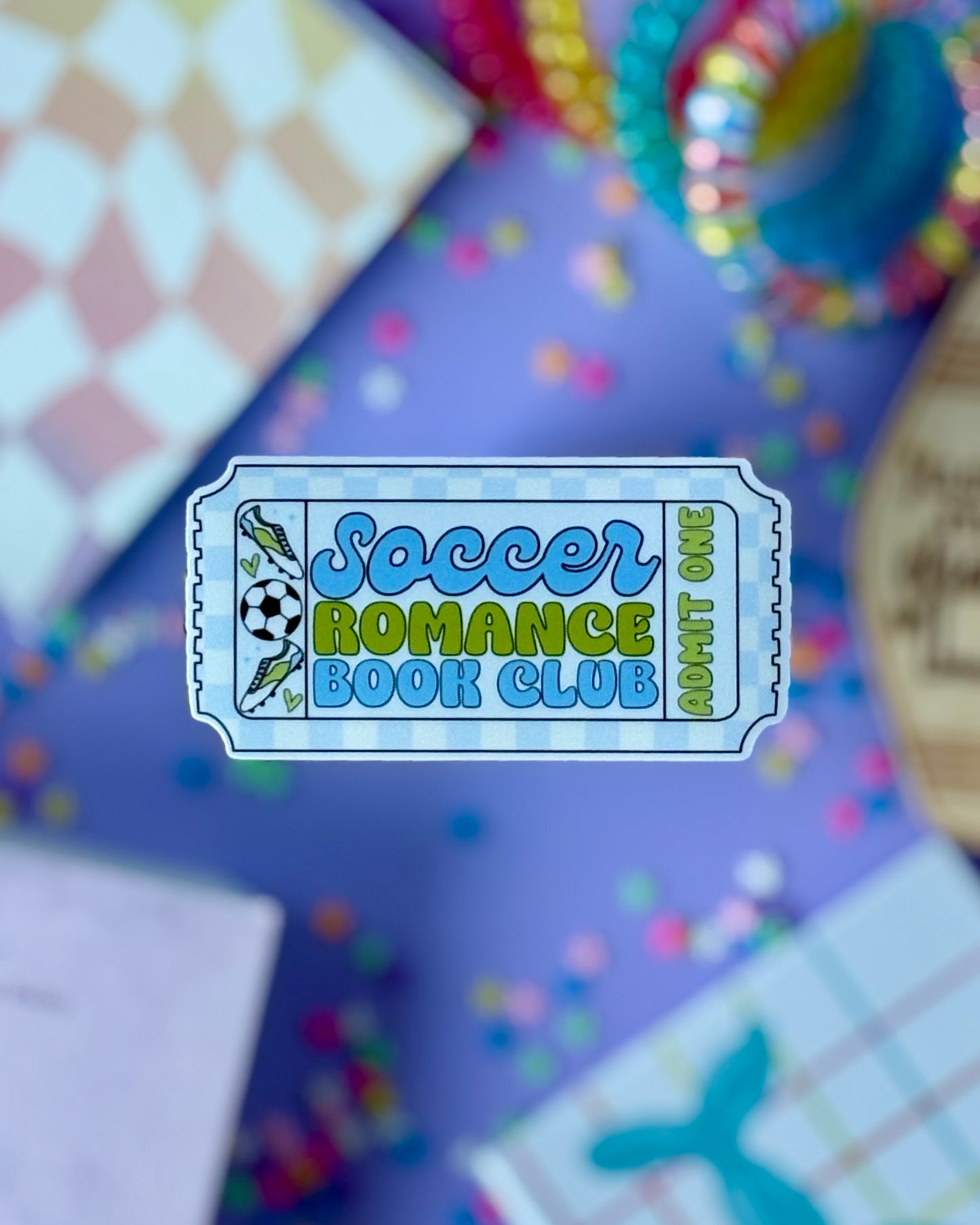 Sports Romance Book Club Ticket Sticker Bundle - 6 Retro Athletic Designs