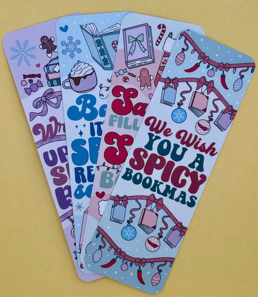 Spicy Bookish Christmas Bookmark Bundle - We Wish You A Spicy Bookmas