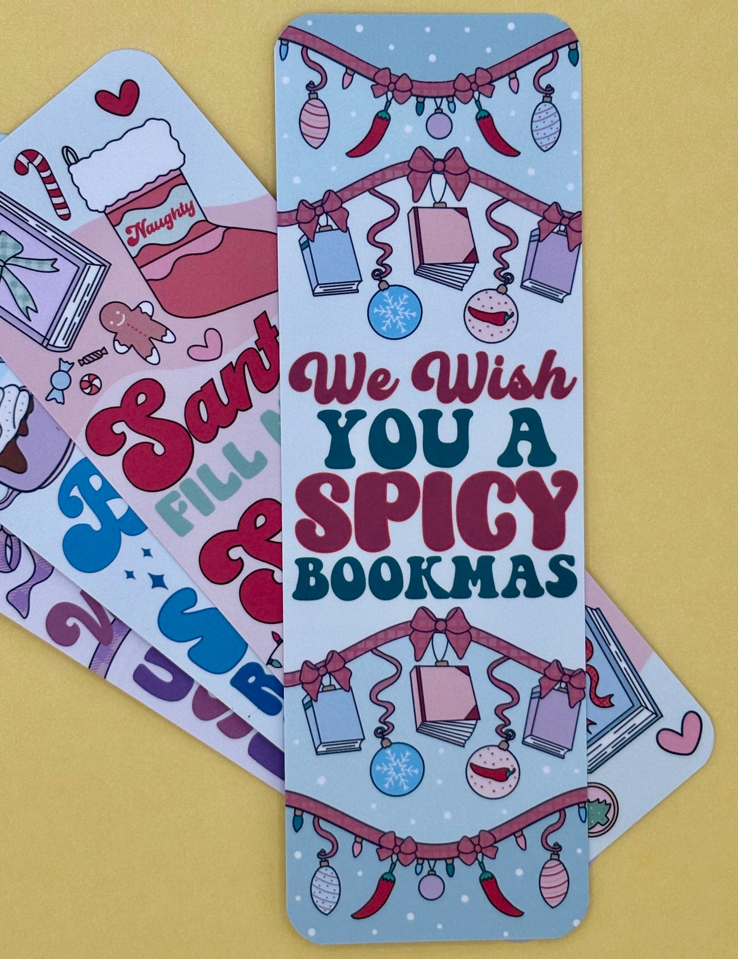 Spicy Bookish Christmas Bookmark Bundle - We Wish You A Spicy Bookmas