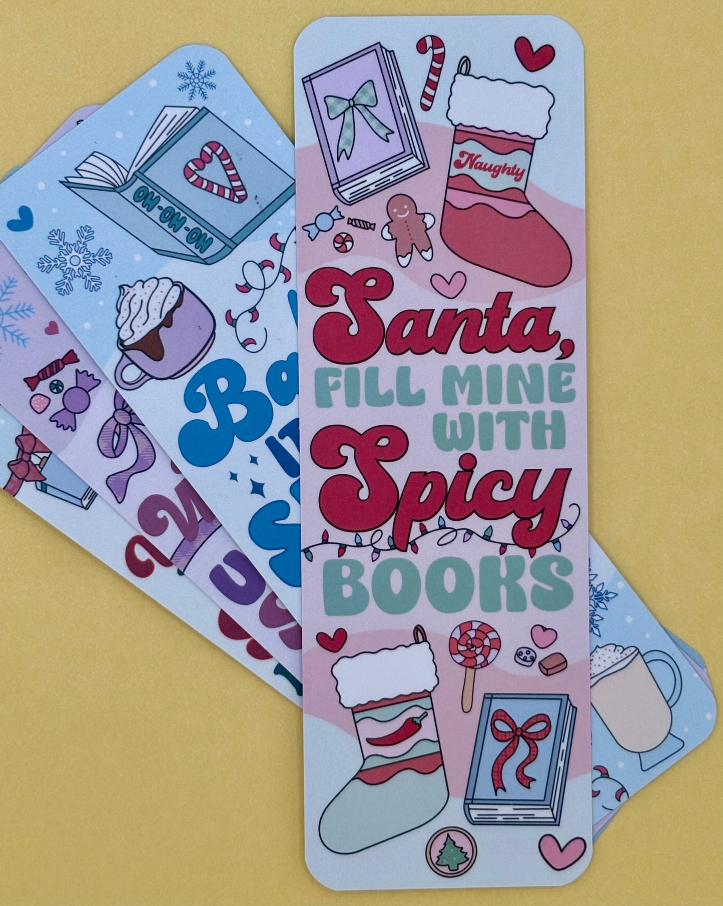 Spicy Bookish Christmas Bookmark Bundle - We Wish You A Spicy Bookmas