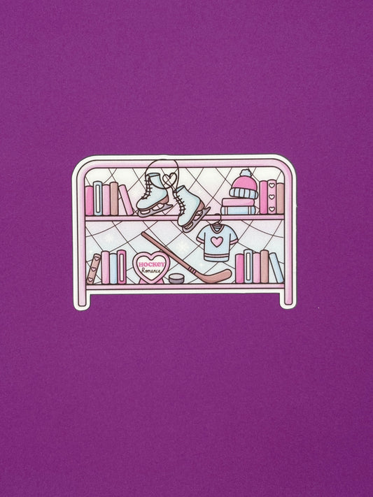 Hockey Romance Shaped Shelf Vinyl Sticker