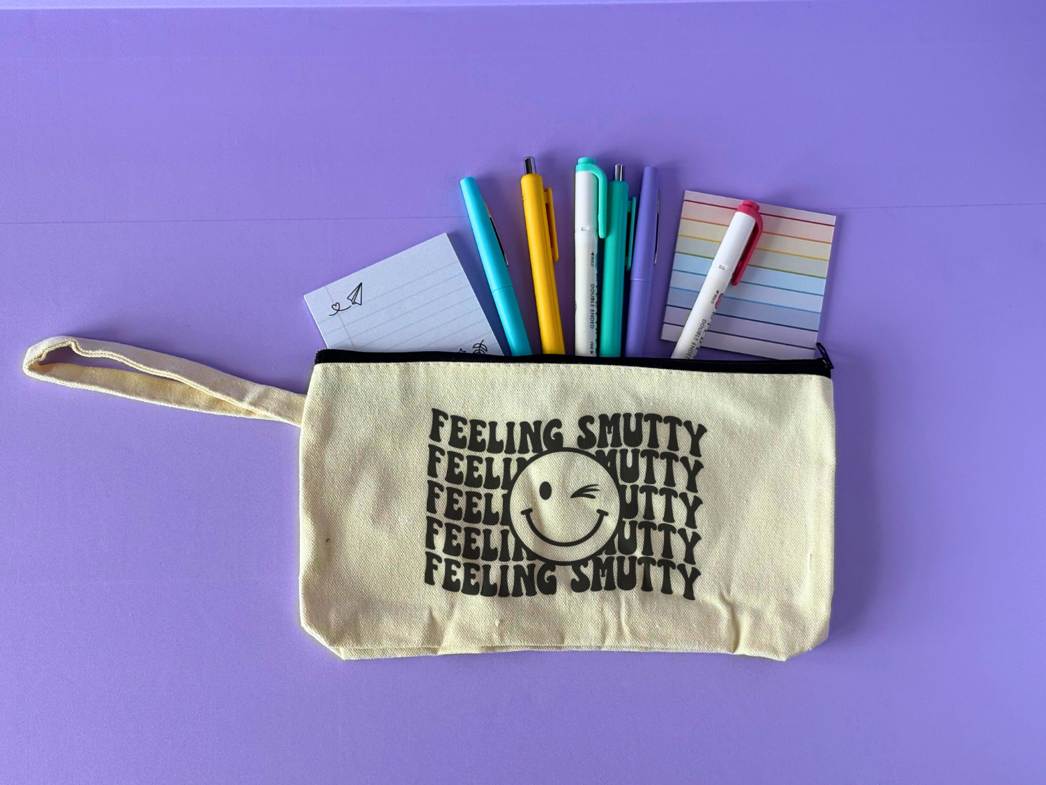 Spicy Book Pouches - Feeling Spicy Bookish Annotation Pouch with pens, highlighters, and sticky notes