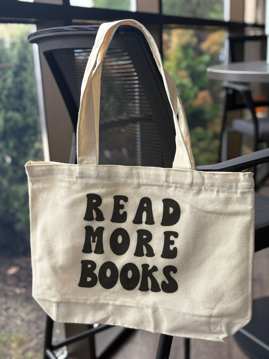 Cute bookish tote bag - Read More Books