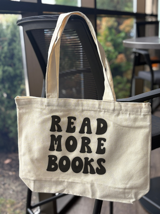 Cute bookish tote bag - Read More Books
